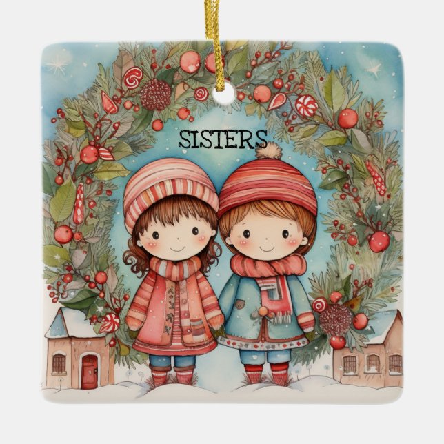 Niedlich Sisters Keramikornament (Vorderseite)