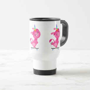 Niedlich Skateboarding Cartoon Unicorn Tasse