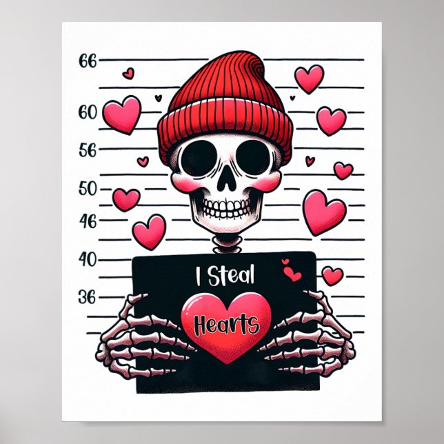 Niedlich Skeleton Mugshot I Stearts Skeleton Vale Poster (Vorne)