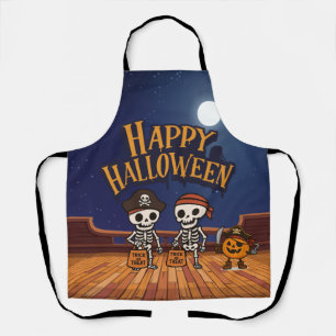 niedlich, Skelette und KürbisHalloween Schürze