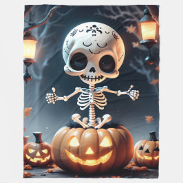Niedlich Skeletton Halloween Fleecedecke