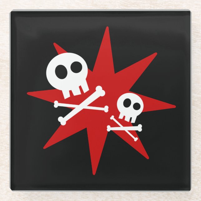 Niedlich Skulls Glass Untersetzer (Vorderseite)