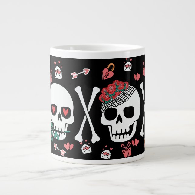 Niedlich Skulptur Valloween Valentine XOXO Jumbo-Tasse (Vorderseite)