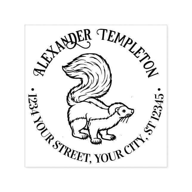 Niedlich Skunk Kontur Name Rücksendeadresse Permastempel (Design)