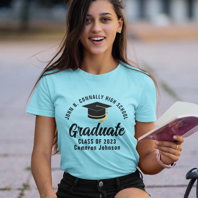 Niedlich Sky Blue Graduate Personalisierter Abschl T-Shirt (Von Creator hochgeladen)