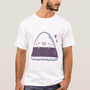 Niedlich Sleeping Onigiri Japanischer Riesenball T-Shirt