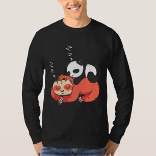 Niedlich Sleeping Panda Sloth Funny Lazy Themed T-Shirt
