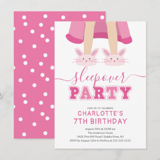 Niedlich Sleepover Pajama Einladung zum Geburtstag