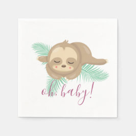 Niedlich Sleepy Baby Sloth Oh Baby Dusche Serviette