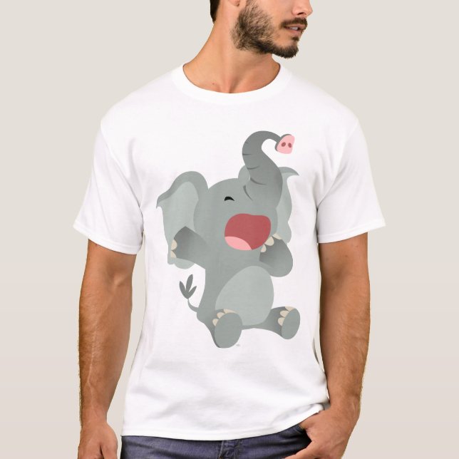 Niedlich Sleepy Cartoon Elephant Children T - Shir T-Shirt (Vorderseite)