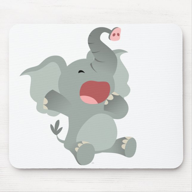 Niedlich Sleepy Cartoon Elephant Mousepad (Vorne)