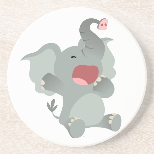 Niedlich Sleepy Cartoon Elephant Untersetzer (Vorne)