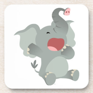 Niedlich Sleepy Cartoon Elephant Untersetzer Set