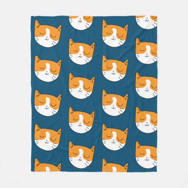 Niedlich Sleepy Cat Blanket Fleecedecke (Vorderseite)