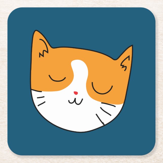 Niedlich Sleepy Cat Untersetzer (Vorderseite)