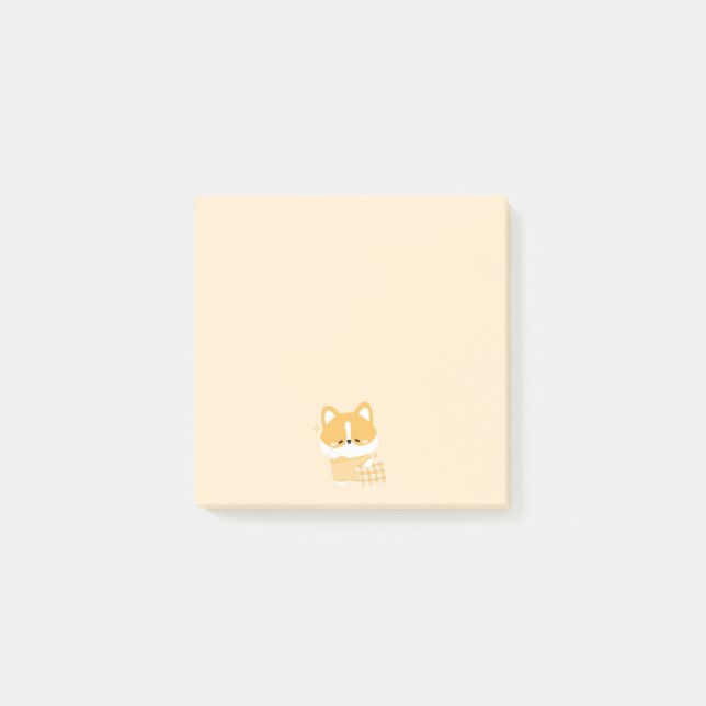 Niedlich Sleepy Corgi Post-it Klebezettel (Vorderseite)