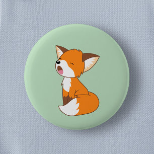 Niedlich Sleepy Little Fox Button