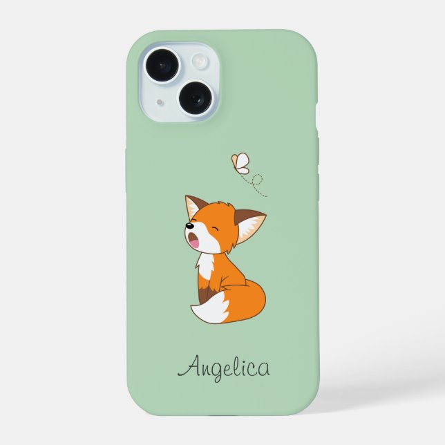 Niedlich Sleepy Little Fox iPhone 15 Hülle (Rückseite)