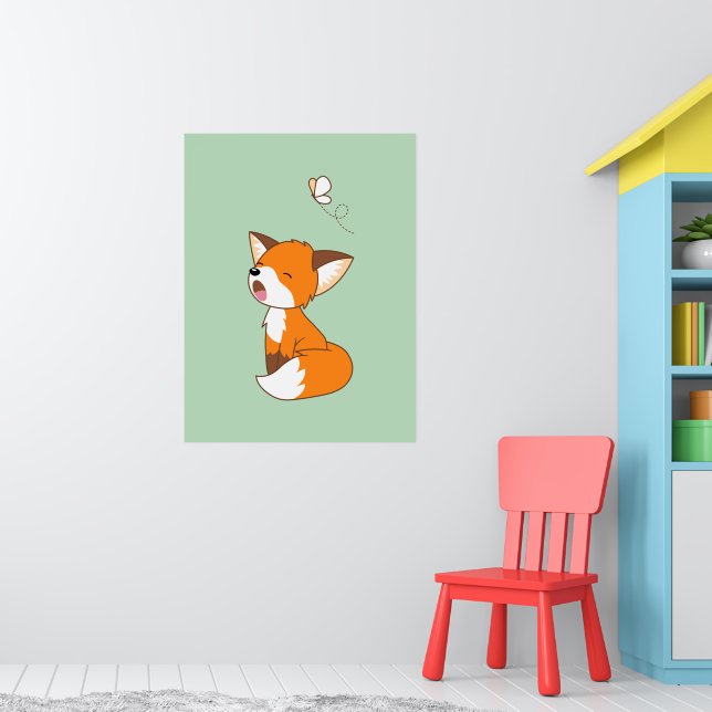 Niedlich Sleepy Little Fox Poster (Kinderzimmer 1)