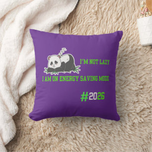 Niedlich Sleepy Panda Throw Kissen - Lila Zuhause