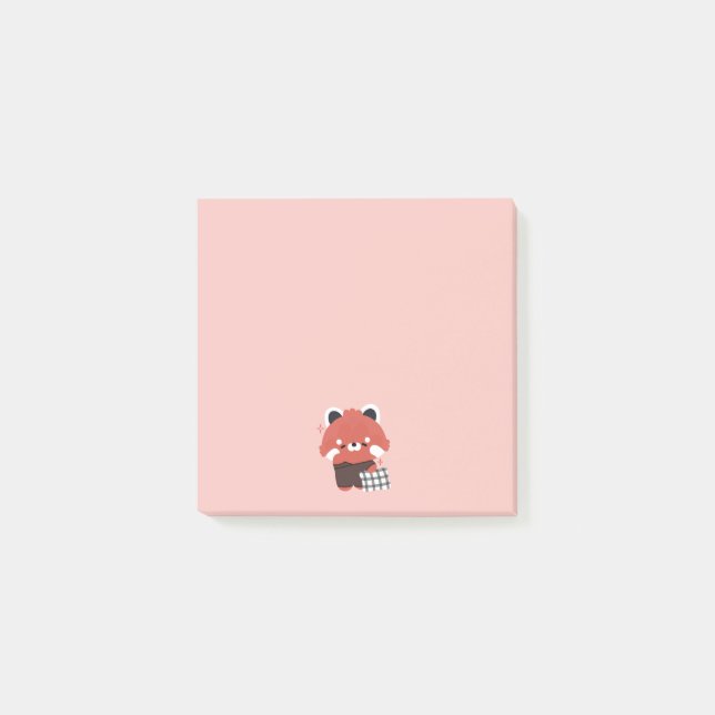 Niedlich Sleepy Red Panda Post-it Klebezettel (Vorderseite)