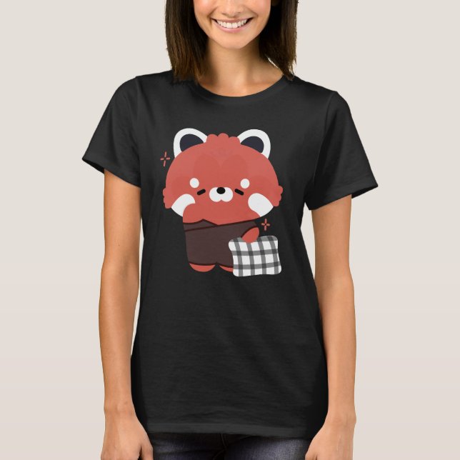 Niedlich Sleepy Red Panda T-Shirt (Vorderseite)