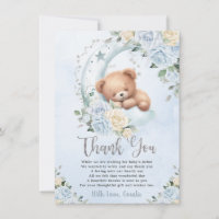 Niedlich Sleepy Teddy Bear Blue Floral Boy Baby Du