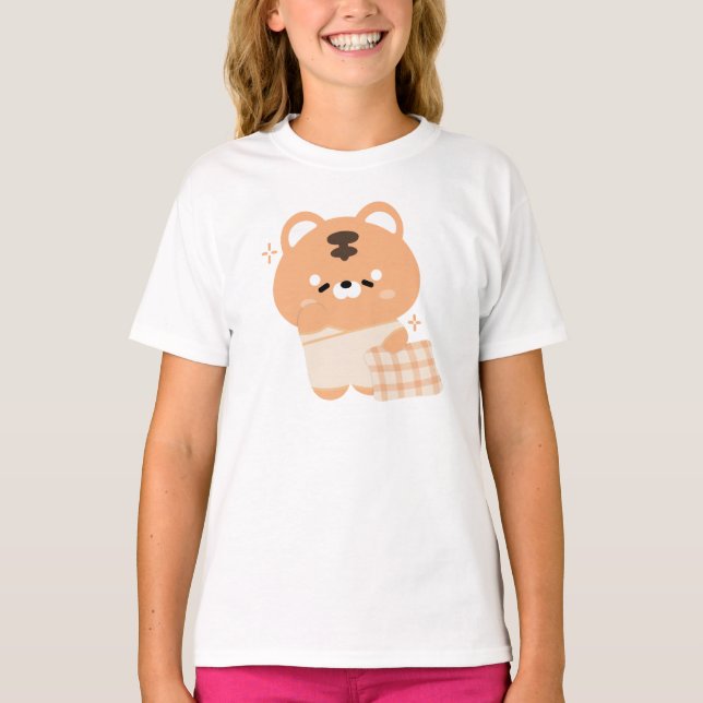 Niedlich Sleepy Tiger T-Shirt (Vorderseite)