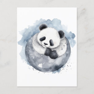Niedlich Sleepy Watercolor Panda Postkarte