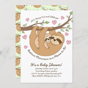 Niedlich Sloth Baby Dusche Mama und Baby Einladung