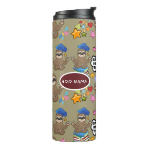 Niedlich Sloth Brown Muster lustig nur tun, es Zit Thermosbecher