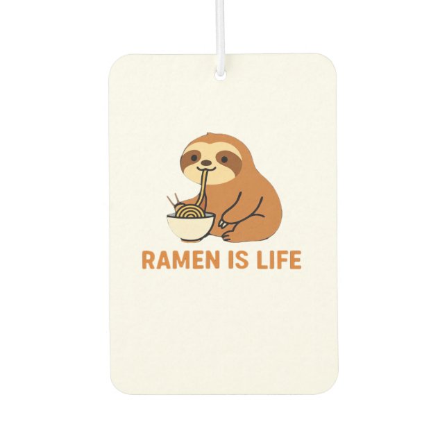 Niedlich Sloth Eating Ramen � Funny Noodle Lover D Autolufterfrischer (Vorderseite)