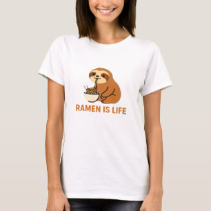 Niedlich Sloth Eating Ramen � Funny Noodle Lover D T-Shirt