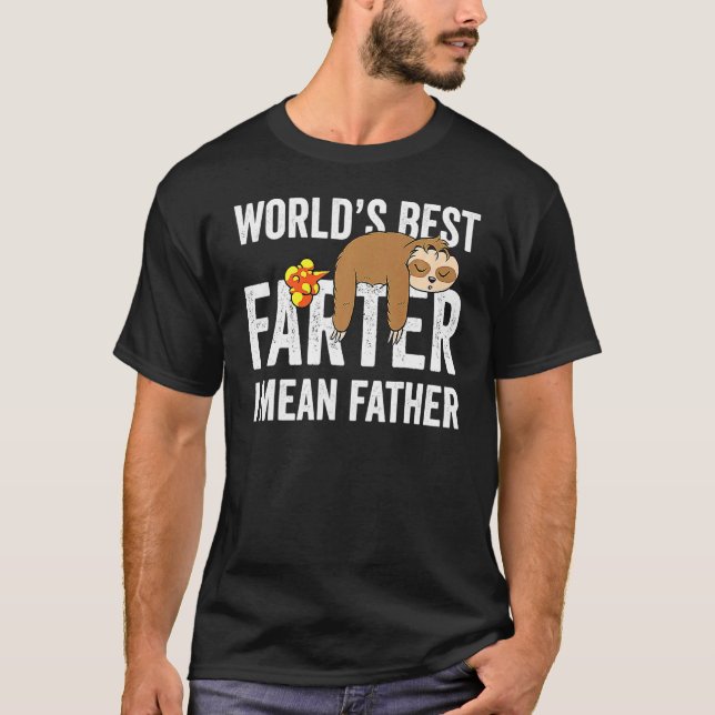 Niedlich Sloth Farter Best Father Stinky Vathers D T-Shirt (Vorderseite)