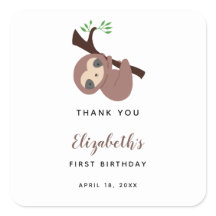 Niedlich Sloth First Birthday Adorable Animal Kawa