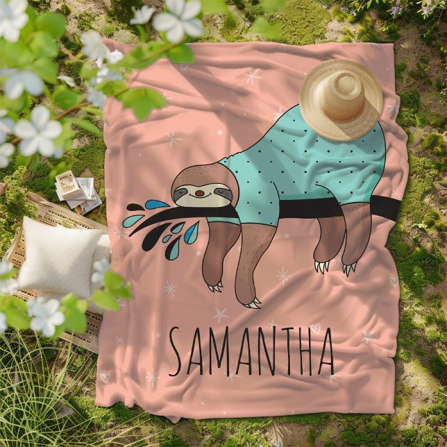 Niedlich Sloth Fleecedecke (Snuggle like a sleepy sloth with this blanket full of personality!)