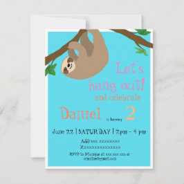 Niedlich Sloth, Geburtstagsfeier Einladung