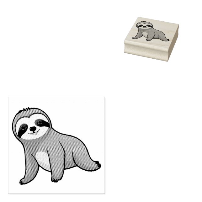 Niedlich Sloth Gummistempel (Stempel)