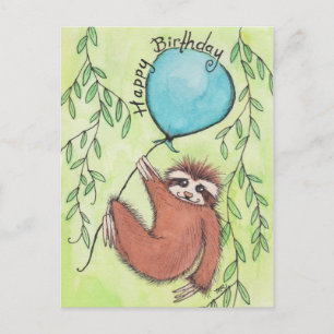 Niedlich Sloth Happy Birthday Postkarte