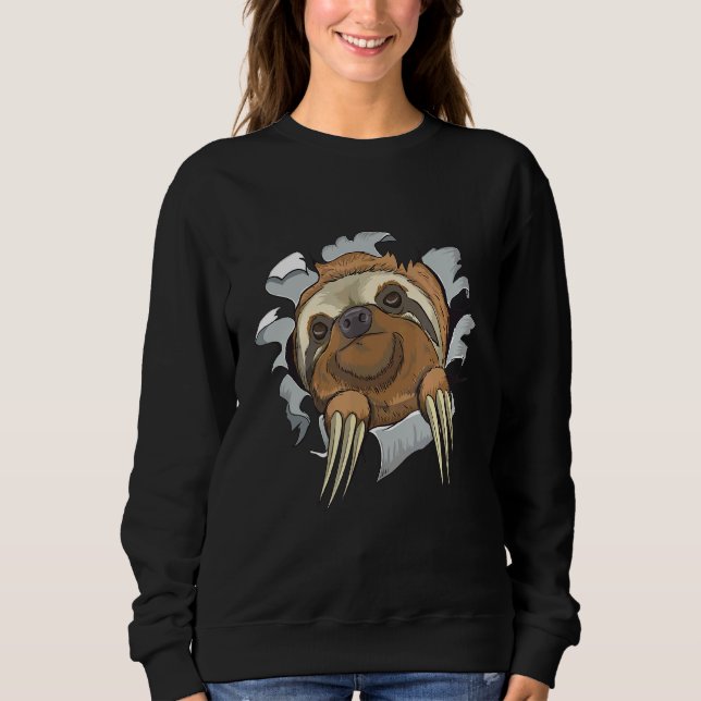 Niedlich Sloth Lazy Animal Sweatshirt (Vorderseite)