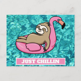 Niedlich Sloth Lazy Summer Funny Just Chillin Postkarte