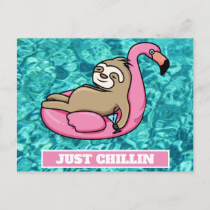 Niedlich Sloth Lazy Summer Funny Just Chillin Postkarte