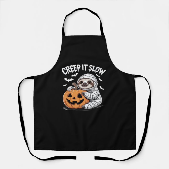 Niedlich Sloth Lovers Funny Halloween Pumpkin Esse Schürze (Vorderseite)