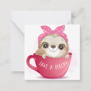 Niedlich Sloth Mitteilungskarte
