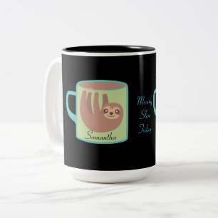 Niedlich Sloth Personalisiert Zweifarbige Tasse