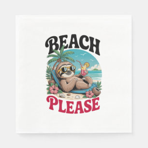 Niedlich Sloth Summertime Serviette