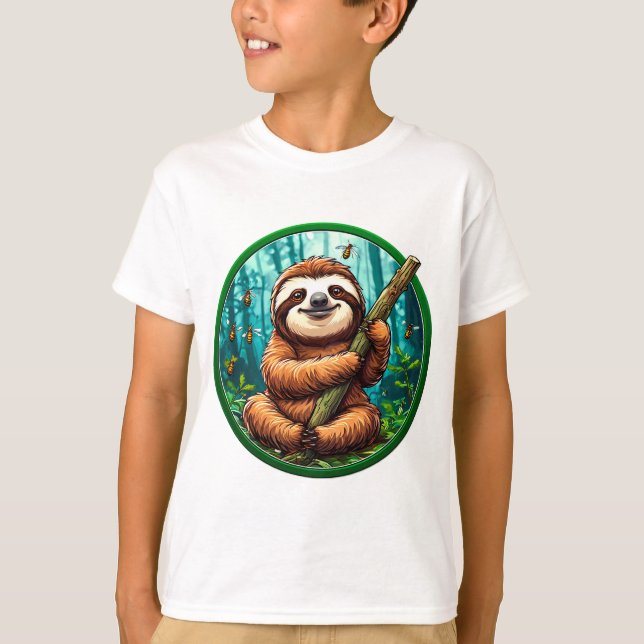 Niedlich Sloth T-Shirt (Vorderseite)