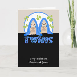 Niedlich Sloth Two Boys New Twin Babys Karte