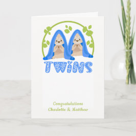 Niedlich Sloth Two Boys New Twin Babys Karte