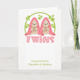 Niedlich Sloth Two Girls Neue Zwillingsbabys Karte